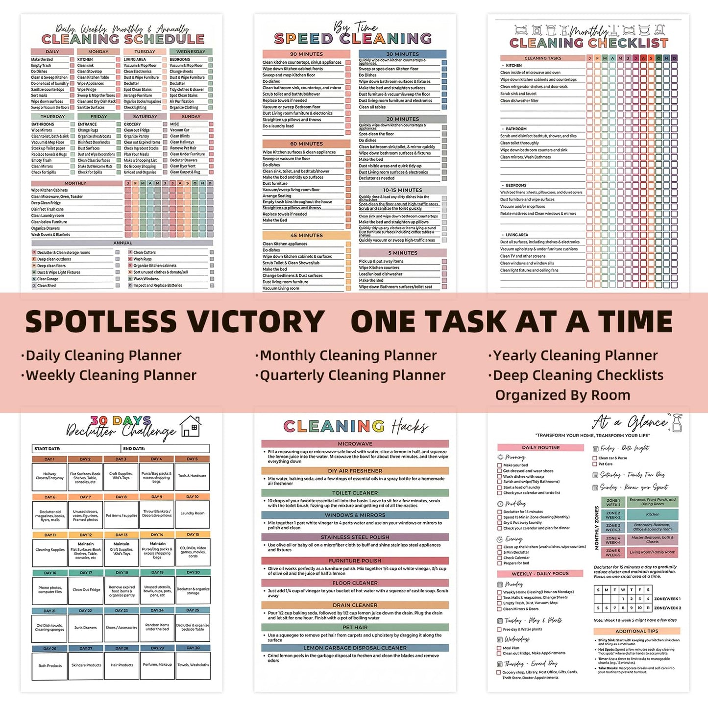 ADHD Cleaning Planner for Adults - Reusable ADHD Organizer with Magnetic Checklist & Dry Erase Folders - Daily Weekly Household Chore Chart for Home Organization - 120g Thick Paper, 2026 Edition (multicolour)