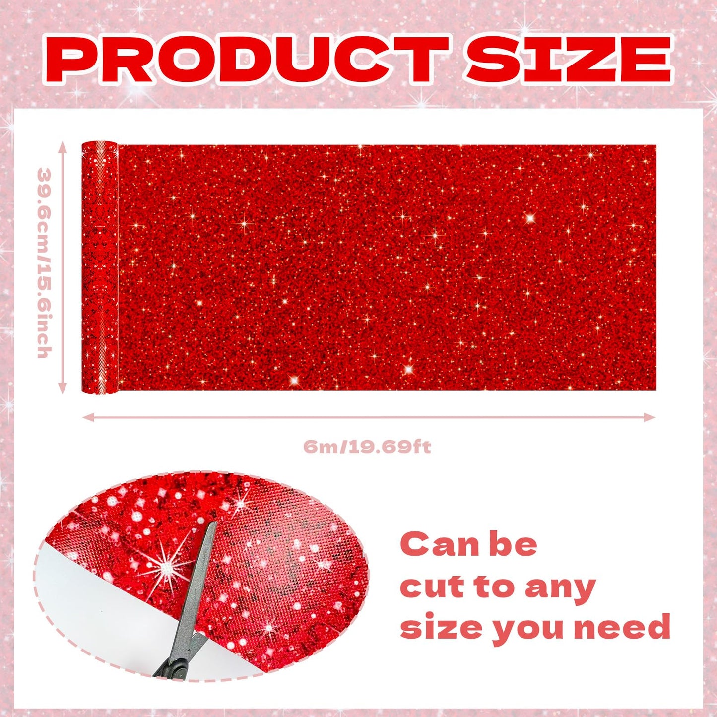 Cinrobiye Bulletin Board Roll Reusable Non-Woven Fabric Background Roll Waterproof Erasable Fade Resistant Wrinkle Poster for Home Classroom Decor Crafts Wrapping (Glitter)