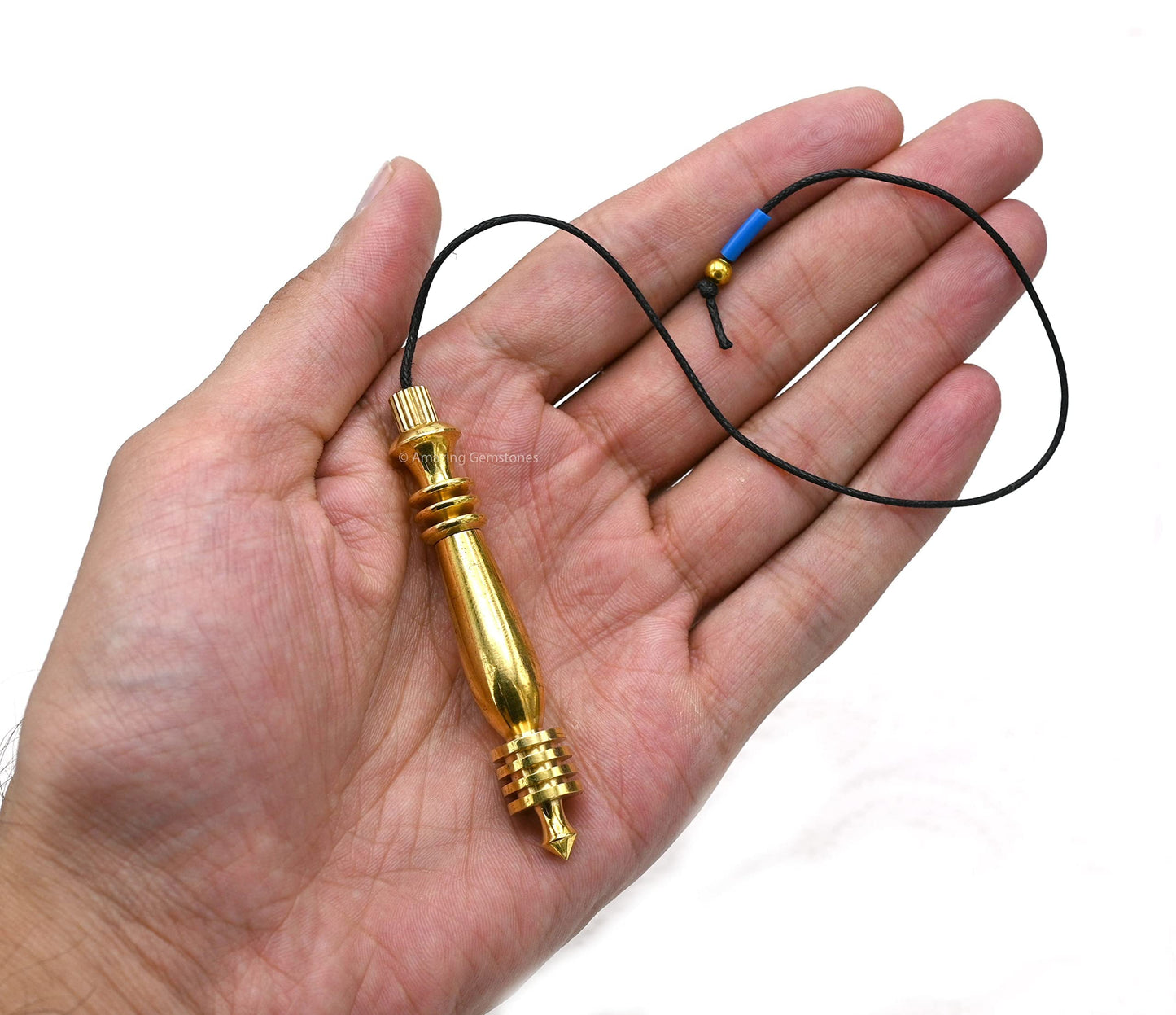 Amazing Gemstone Healing Metal Pendulums for Divination, Gold Double ISIS 7 Ring Karnak Steel Copper Pendulum High Energy Pendulo de Bronce Pendulos de Mesa MP07