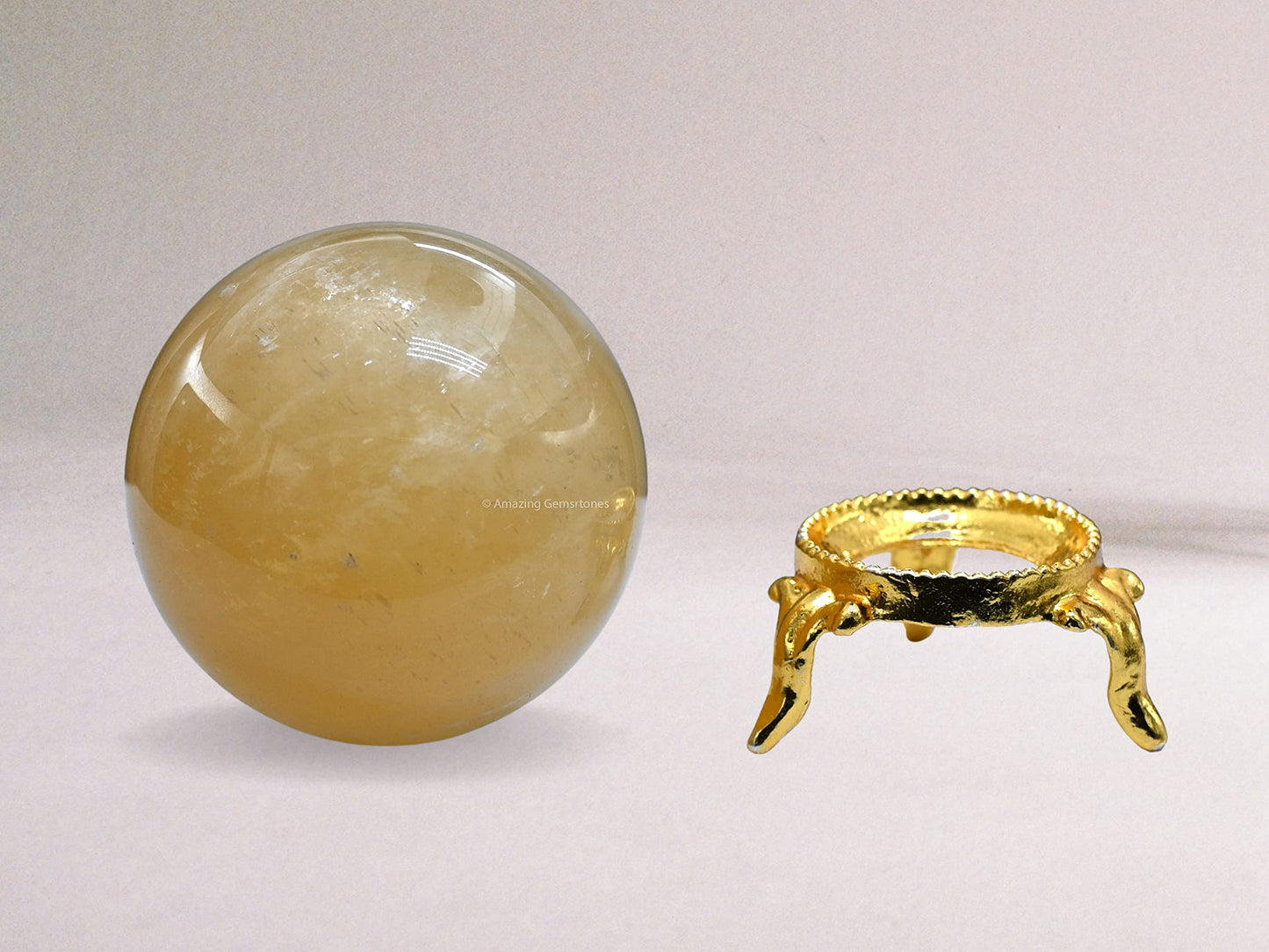 Amazing Gemstone Yellow Calcite Crystal Ball with Stand - 2 Inches Crystal Sphere Meditation Balls for Witchcraft and Decorative Balls