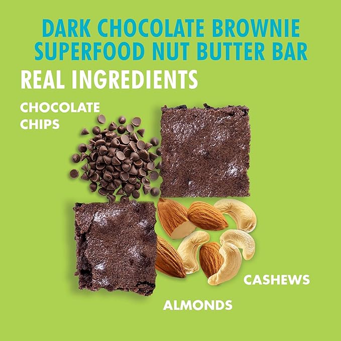 B.T.R Nation Keto Superfood Protein Bars, Plant Based Vegan - Brownie RECHARGE | 12 Bars | Low Carb and Gluten Free, Free of Sugar Alcohols and Boosted with Powerful Superfoods