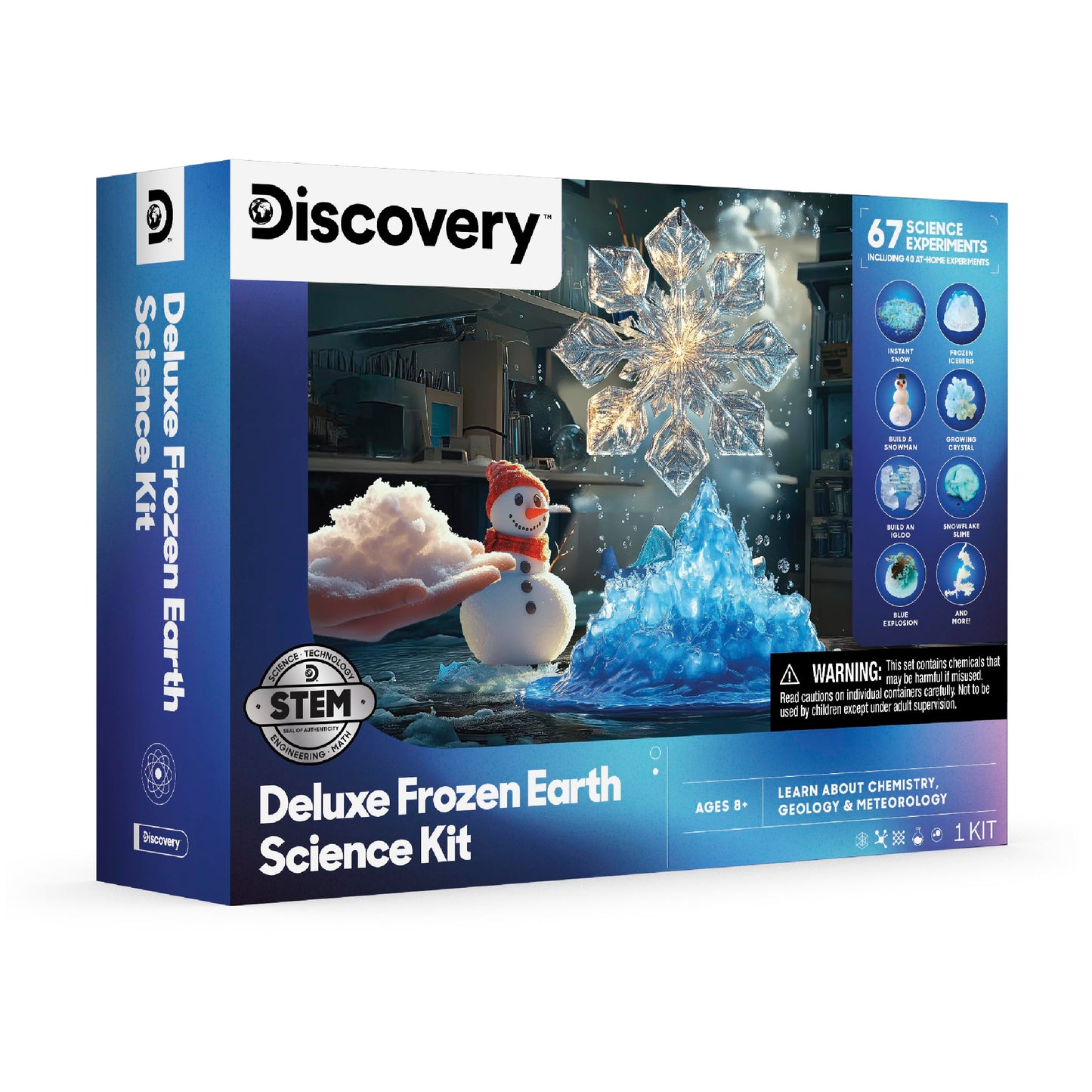 Discovery™ Frozen Earth Science Kit – 67 Experiments STEM Chemistry Lab for Kids| Grow Crystals, Make Snow & Slime, Ice Explosions & More| Educational Learning Activity Toy| DIY STEM Set Gift| Ages 8+