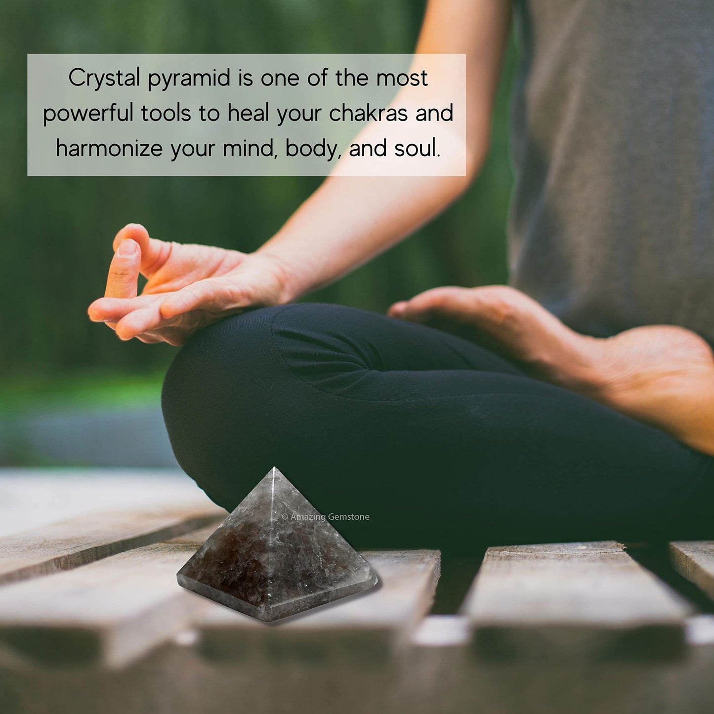 Amazing Gemstone Smoky Quartz Pyramid Crystal Healing Stones - 2" Great Pyramid Figurine of Natural Stone Pyramid for Meditation, Reiki, Chakra Balancing and Crystal Pyramids Grid