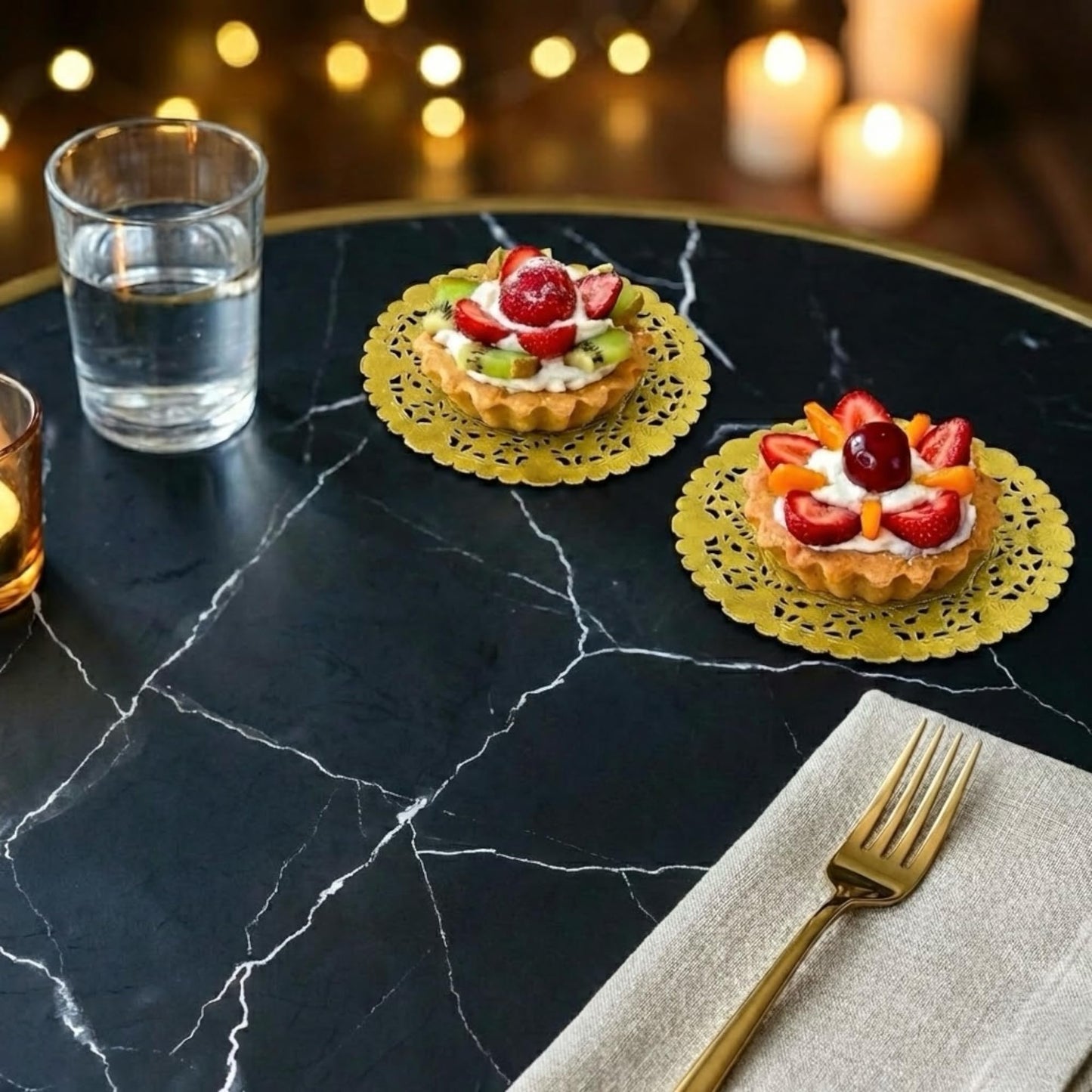 The Baker Celebrations Gold Foil 6-Inch Paper Lace Doilies – 100-Pack Decorative Round Placemats for Table Setting, Baking, Crafts – Made in Canada
