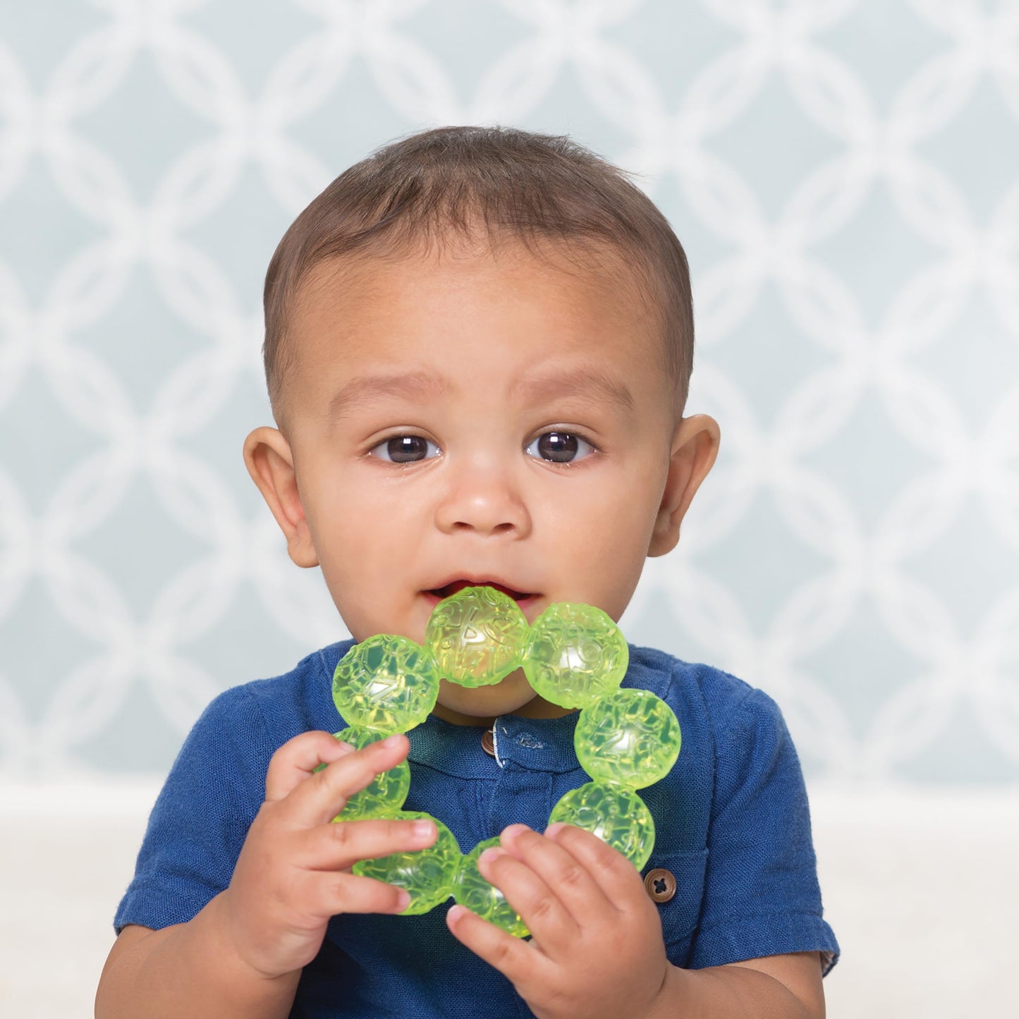 Infantino Water Teethers – Sensory Exploration, Teething, Cooling & Massaging Relief for Sore Gums, Lime & Blue, 3-Pack