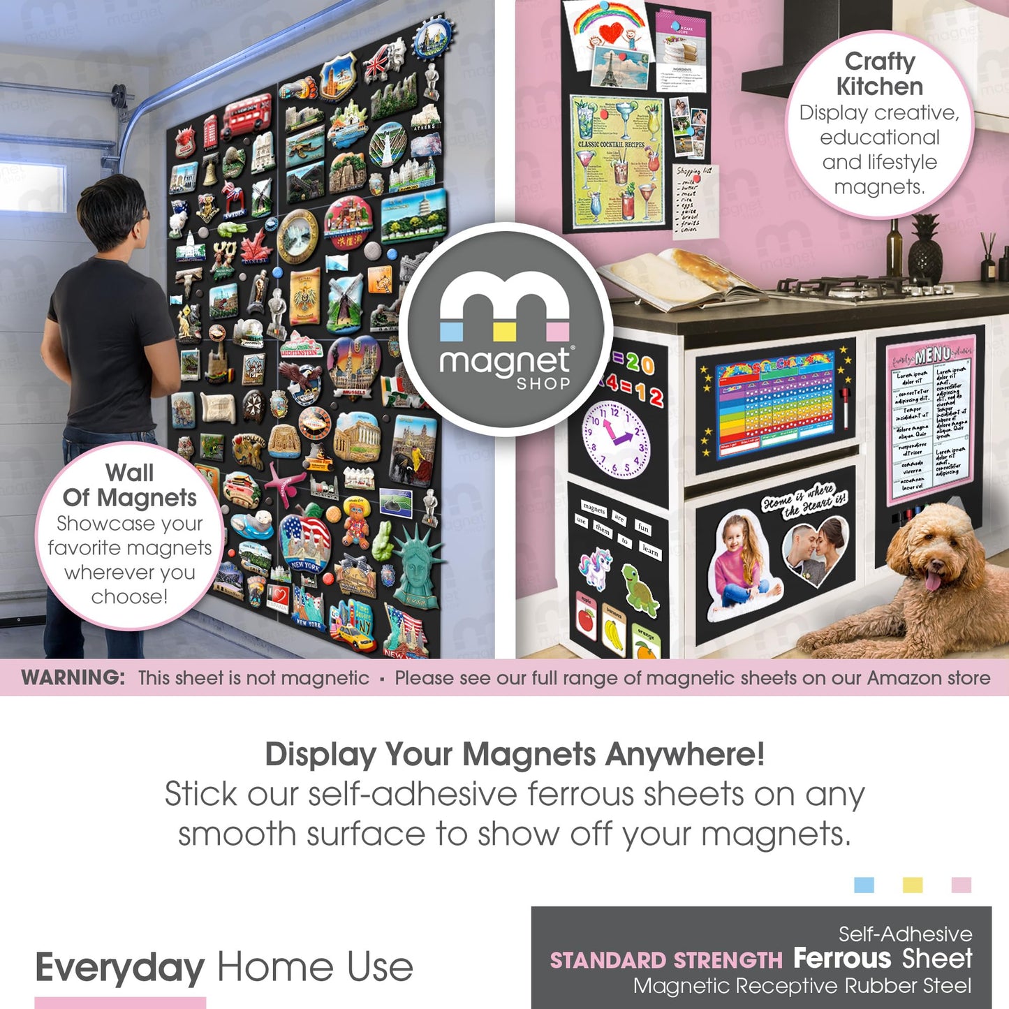TMS Magnet Receptive Sheets with Adhesive Backing for Craft and Magnetic Miniatures Storage | Flexible Rubber Sheet Metal | 5 Pack, 30 mil Thick, 8.5” x 12.3” | Fits Inside US Really Useful Box
