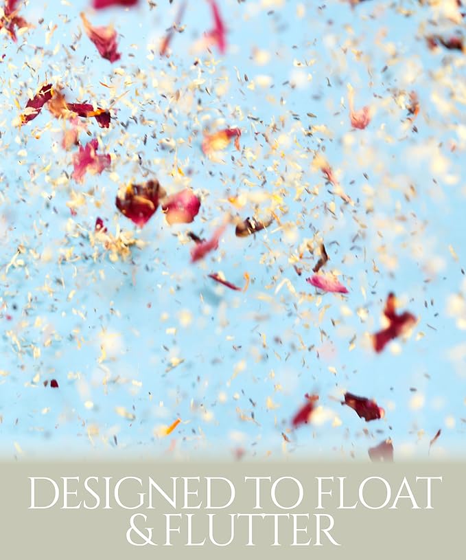 Flora & Bloom Biodegradable Confetti With Pre Built Cones | Dried Flowers (3Litres) | Wedding Confetti Kit | Pop Open Cones & Tray |Jasmine, Lavender & Rose Petals | Wedding Decorations (24 Guests)