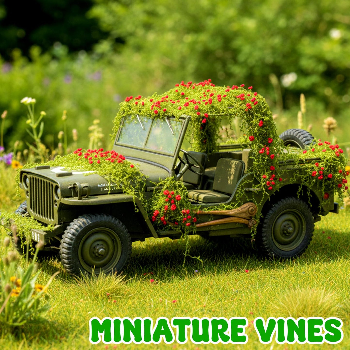 Warmtree Realistic Miniature Vines Simulation Vine Miniature Plants for DIY Mini Model Railway Fairy Garden Architecture Diorama Supplies Scenery Landscape Layout (Red)