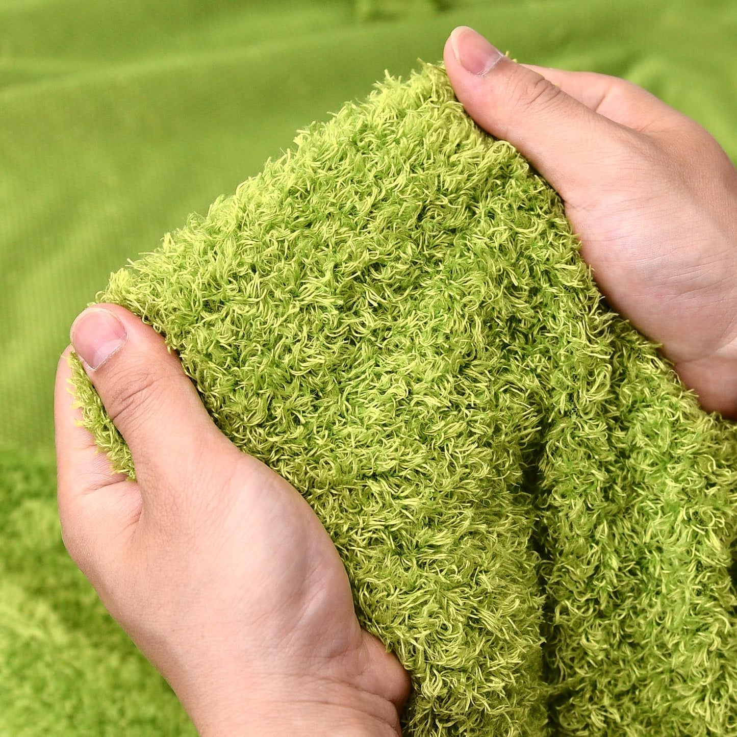 Surf turtle Faux Fur Fabric,Curly Teddy Fleece Soft Fluffy for DIY Crafts Pet Bed,Craft Material 36" x 59",Grass Green