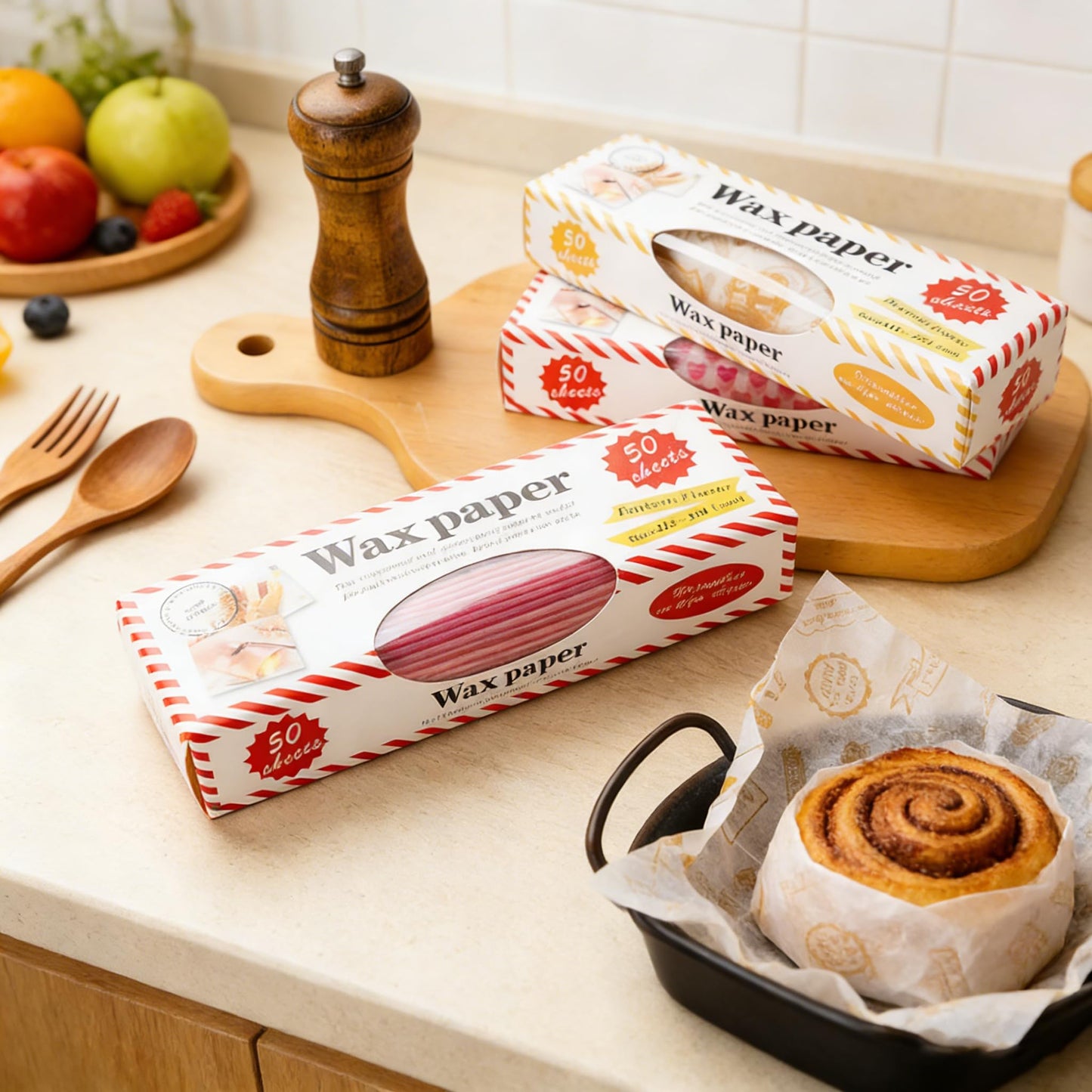 5 Boxes 250 Sheets Wax Paper Sheets Heart & Rose & Line Pattern Greaseproof Basket Liners Sandwich Burger Chips Cookies Food Grade Deli Wrap Paper Baking Parchment 8.5 x 9.8 in