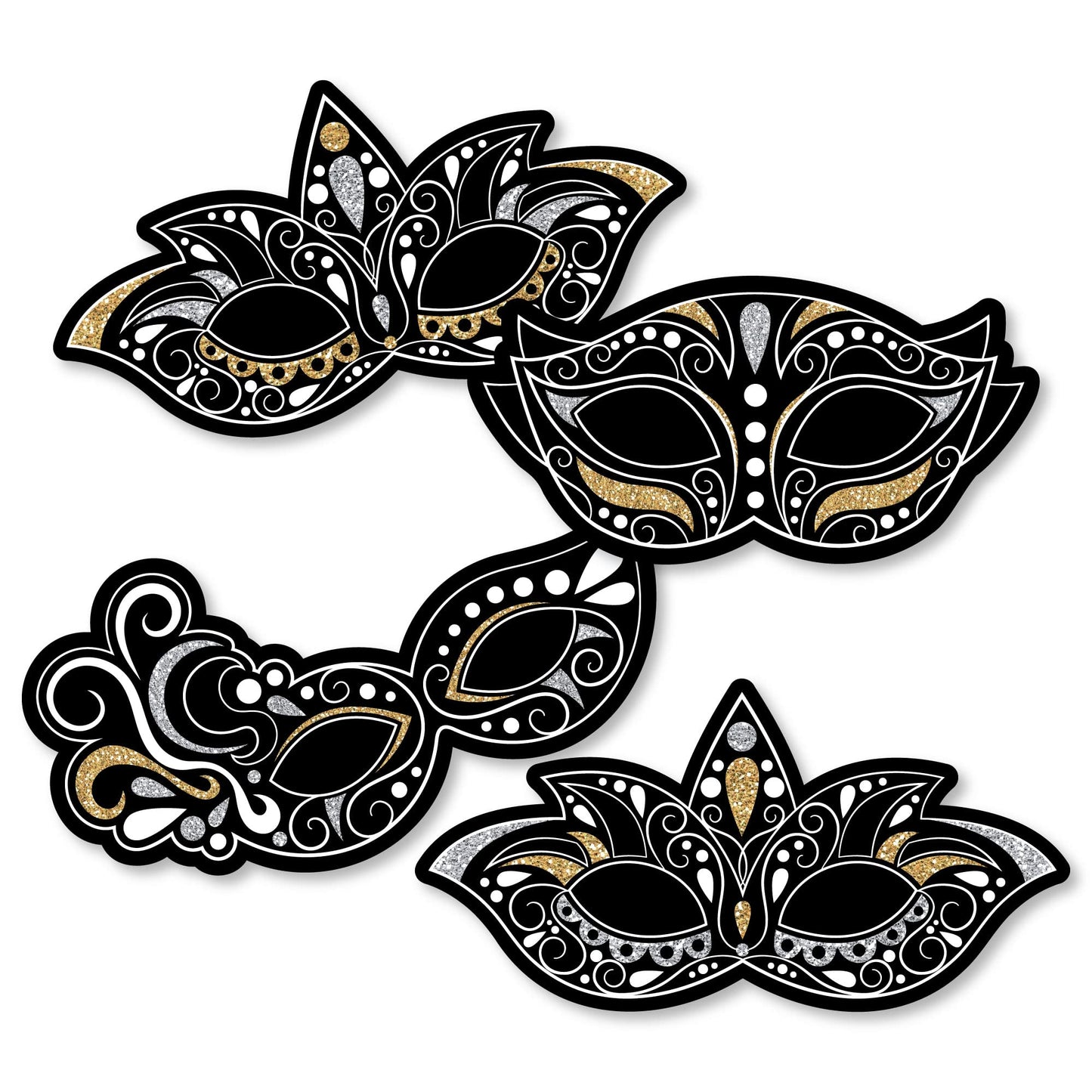 Big Dot of Happiness Masquerade - Decorations DIY Venetian Mask Party Essentials - Set of 20