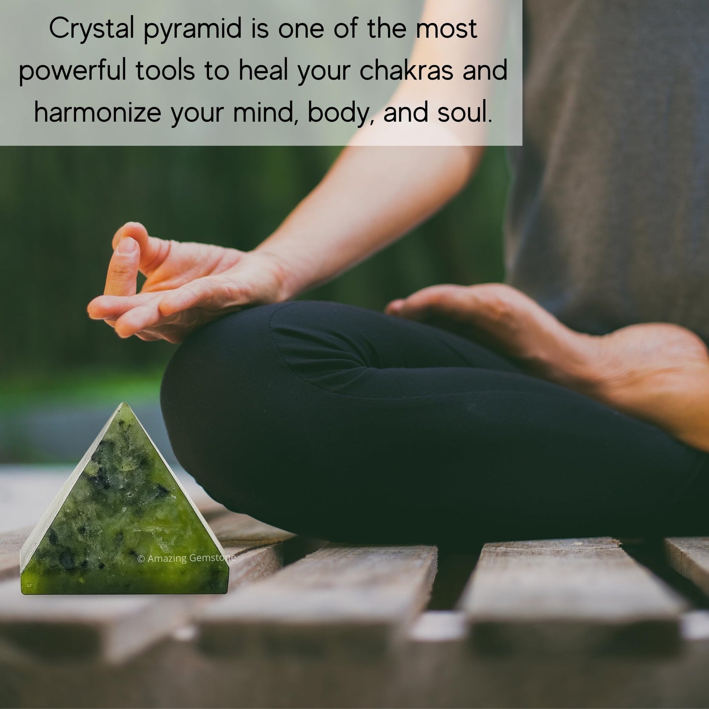 Amazing Gemstone Green Jade Pyramid Crystal Healing Stones - 1" Great Pyramid Figurine of Natural Stone Pyramid for Meditation, Reiki, Chakra Balancing and Crystal Pyramids Grid