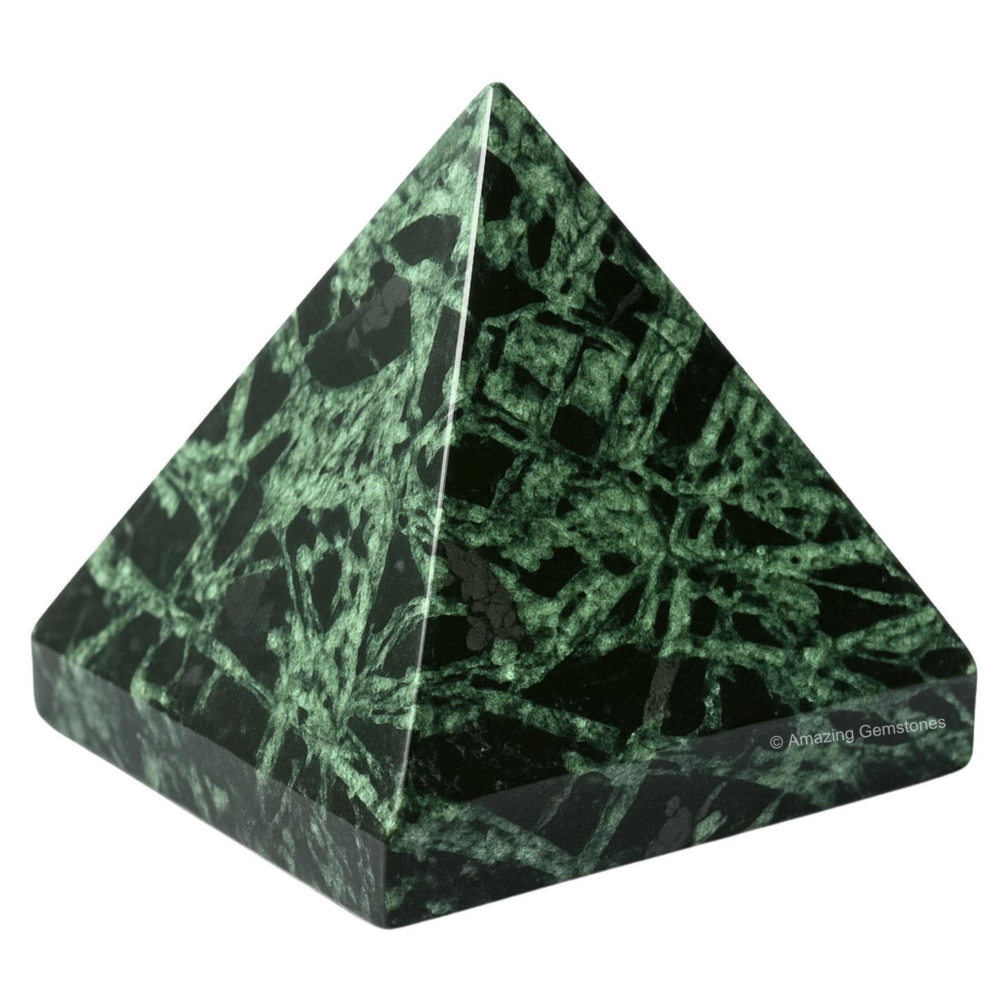 Amazing Gemstone Flower Stone Pyramid Crystal Healing Stones - 2" Great Pyramid Figurine of Natural Stone Pyramid for Meditation, Reiki, Chakra Balancing and Crystal Pyramids Grid
