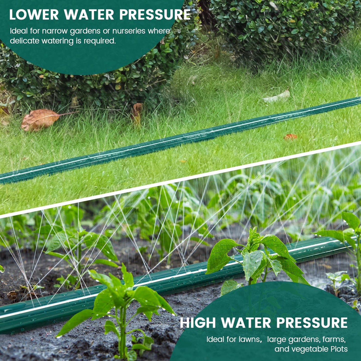 Passionbility Soaker Sprinklers Hose 50ft 2 pack, Garden Drip Soaker Watering Premium Flexible Irrigation Hose, High-Efficiency Water-Saving with Stakes