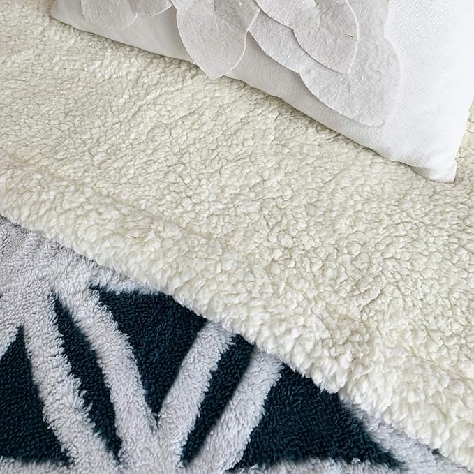 LOMAO Sherpa Fleece Blanket Fuzzy Soft Throw Blanket Dual Sided Blanket for Couch Sofa Bed (Navy, 90''x90'')