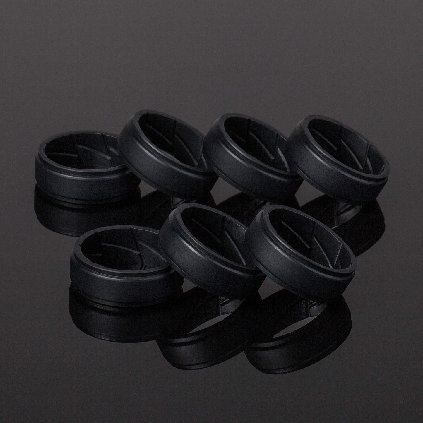 ThunderFit Silicone Wedding Rings for Men Breathable Airflow Inner Grooves, Step Edge Sleek Design Rubber Engagement Bands 8mm Wide 2mm Thick, Variety Multipack 1-7