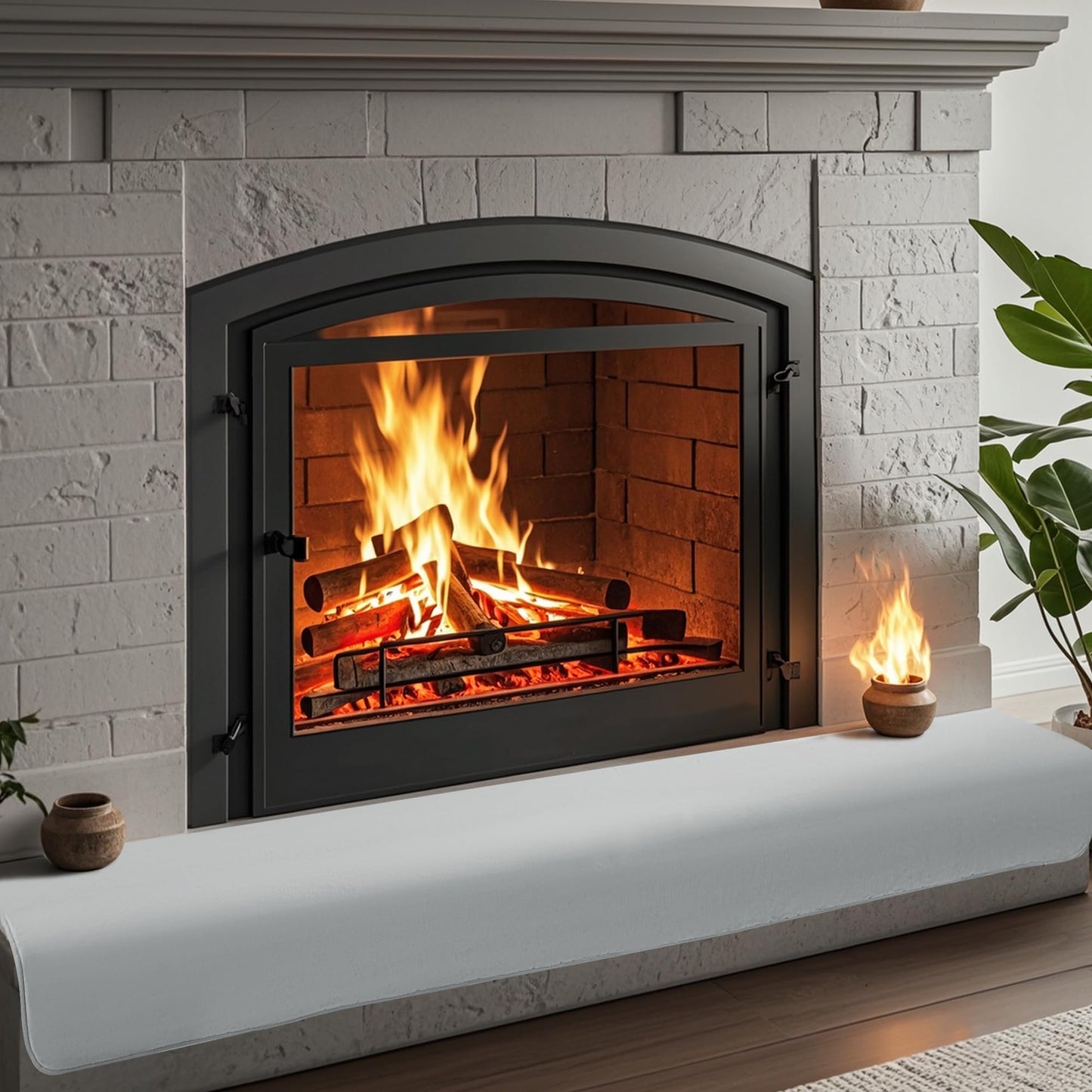 BALAPET Thick Memory Foam Fireplace Baby Proofing, 72x14 in Soft Fireplace Cover Hearth Cushion Baby Proof, Velvet Protectors for Children Proofing, Edge Protector(Gray,14x72in)
