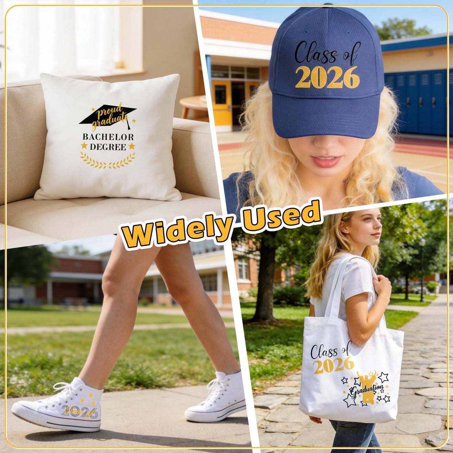 Meetory Graduation Stole Sash - Personalized Iron on transfers, DIY Customize Graduation Stole, Class of 2026 Decorations, Custom Iron on transfers for Graduation