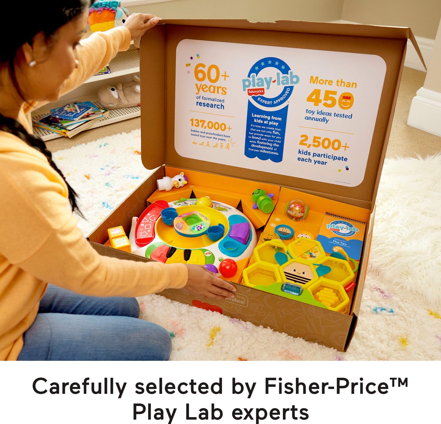 Fisher-Price Baby Play Kit Let’s Crawl & Cruise Gift Set, Developmental Toys and Activity Guide for Infants Ages 6+ Months