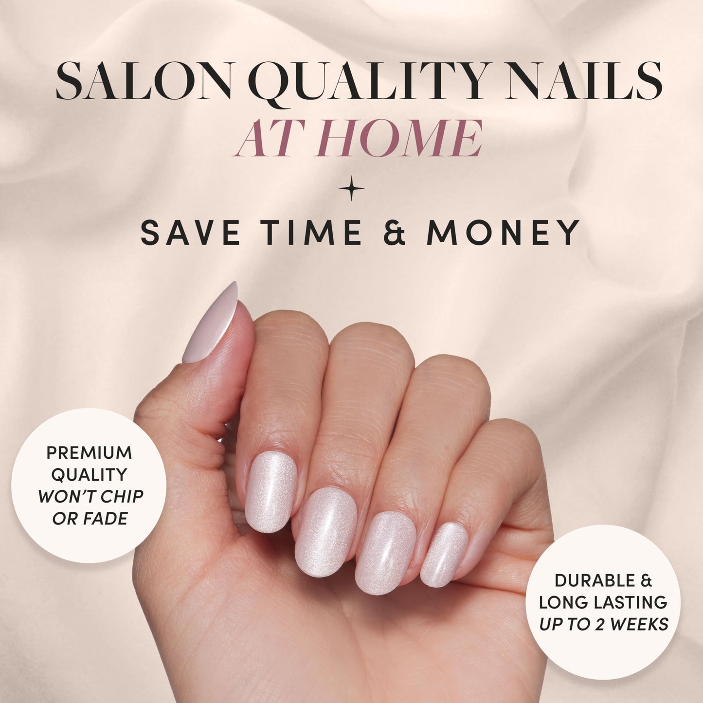 Glamnetic Press-On Nails Bundle - Pure Intentions & Sprinkles | Glossy, Iridescent Short Round Nails | Rainbow French Tip Short Almond Fake Nails | Reusable Nail Kits
