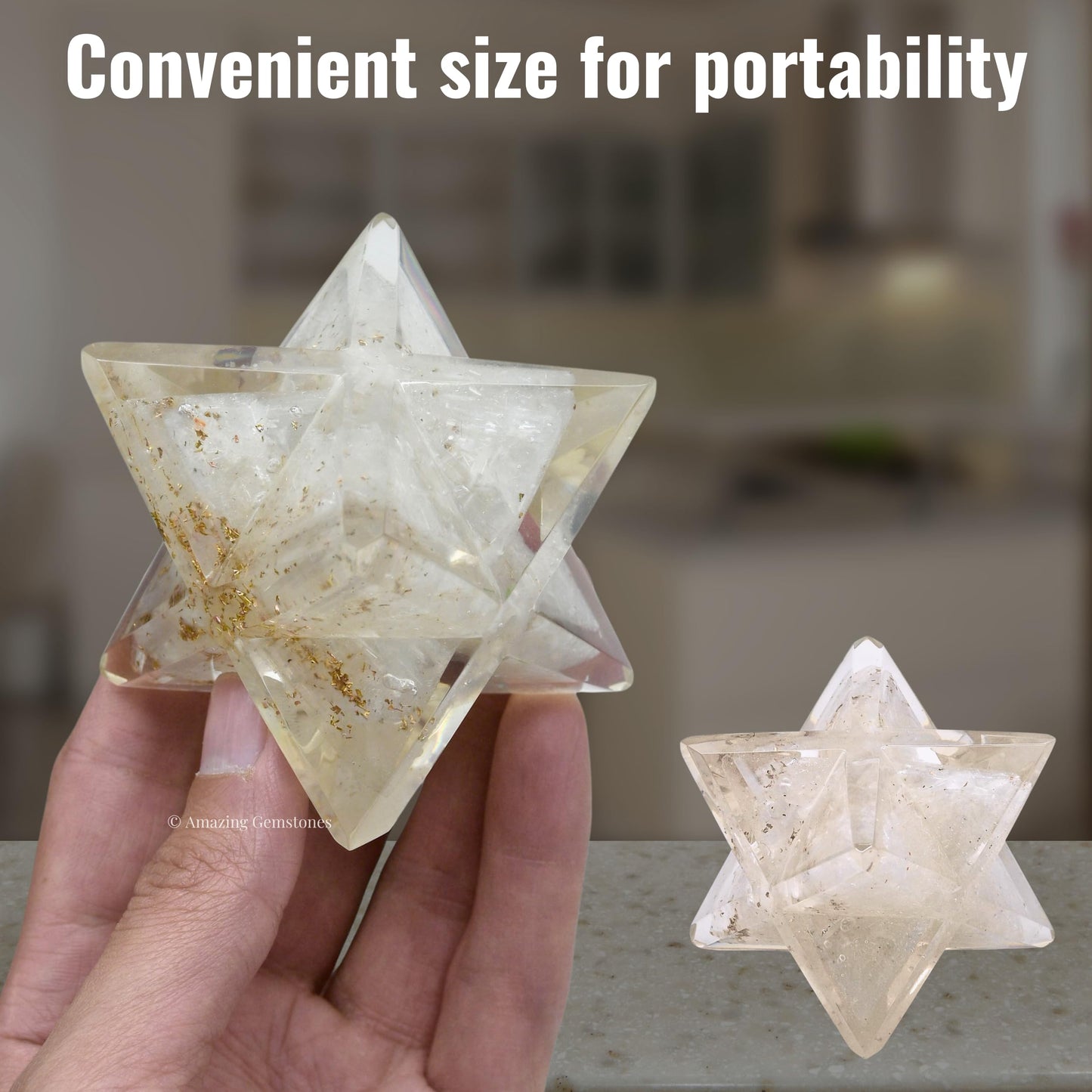 Amazing Gemstone 1 Pcs Selenite Large Crystal Orgone Merkaba Star for Reiki Healing Meditation and Crystal Grid