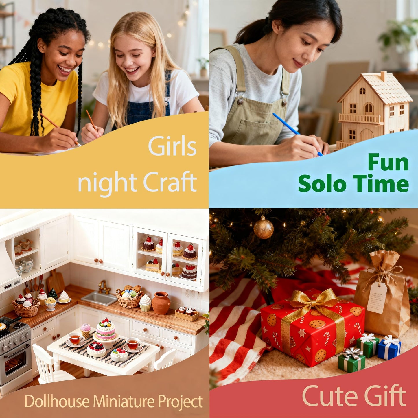 BoFUN DIY No-Bake Miniature Food Craft Kit - 1/12 Scale Dollhouse Kitchen Accessories, Hobby Craft Set for Teens Adults Ages 12+, Creative Art Project (Bake DIY)