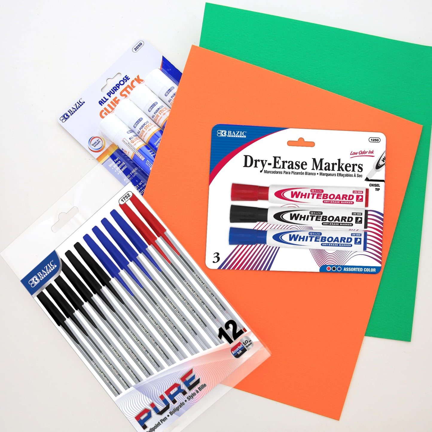 BAZIC PRODUCTS Primary School Supply Kit, 57-count Student Set for Kindergarten and Elementary Students Grades K–6, Complete School Supplies With Fully Organized Supply Box, 1-pack
