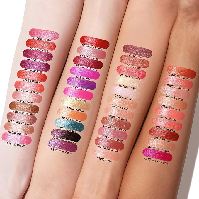 Oulac Coral Pink Matte Lipstick with Glow Metallic Finish - Vegan Lipstick for Women, Creamy Texture, Hydrating Clean Beauty Formula, High-End Magnetic Hook Design, GM09 Elysium