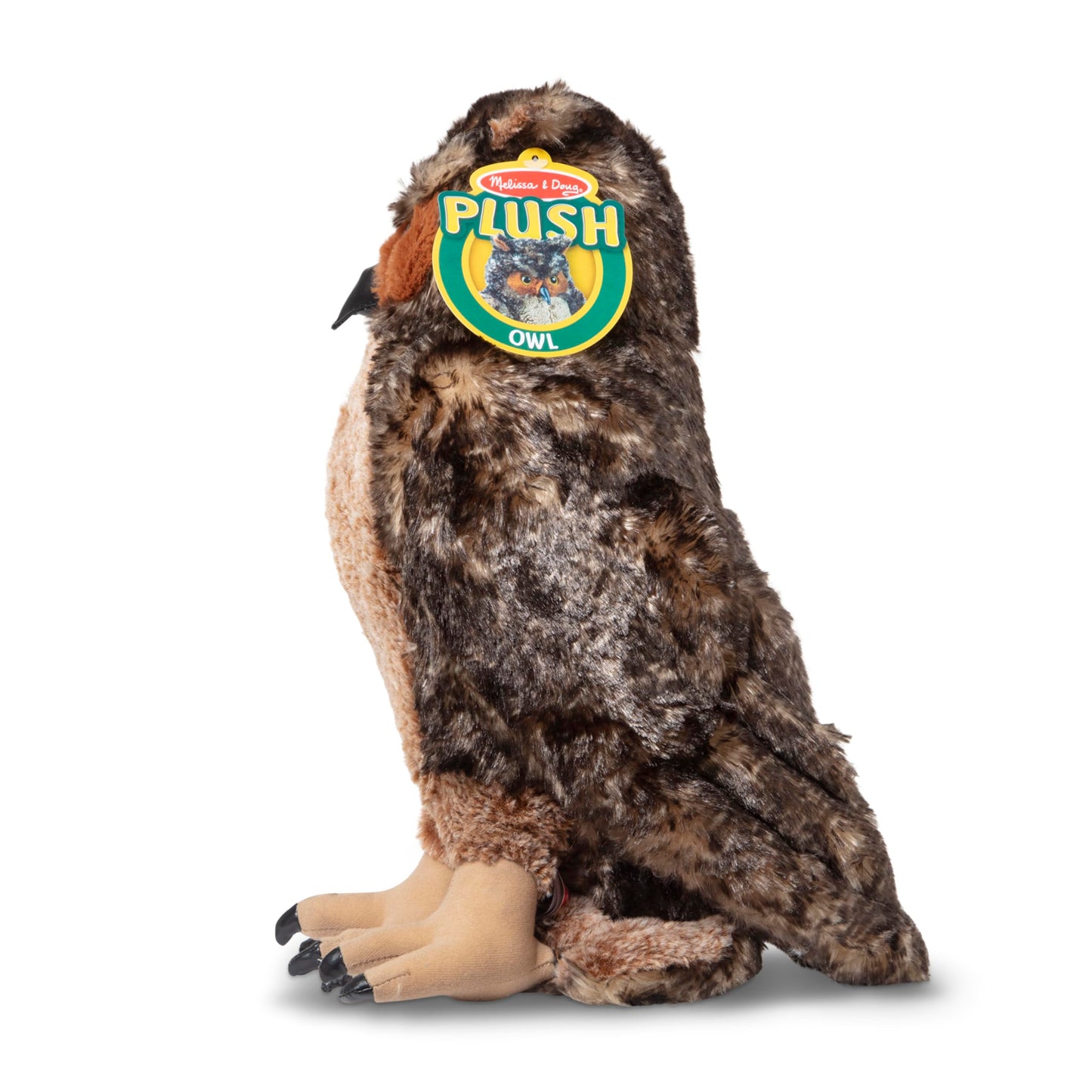 Melissa & Doug Giant Owl - Lifelike Stuffed Animal (17 inches Tall), Brown