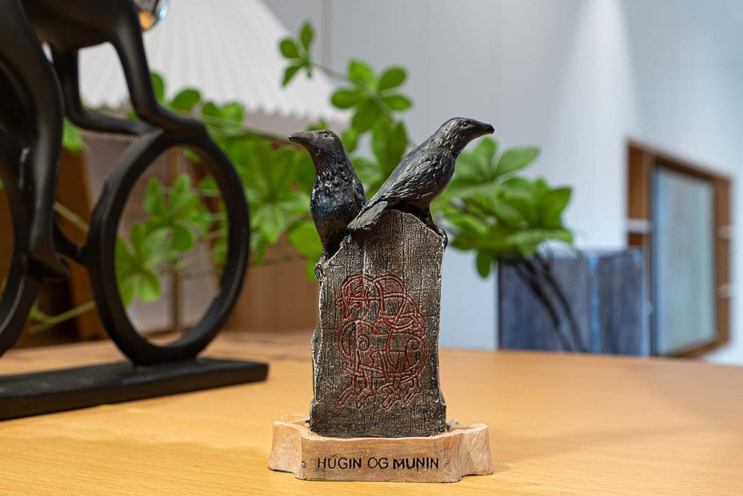 EASCHEER Hugin OG Munin Statue 3" Collectible Figurine Statue Sculpture Figure Crow Bird Model