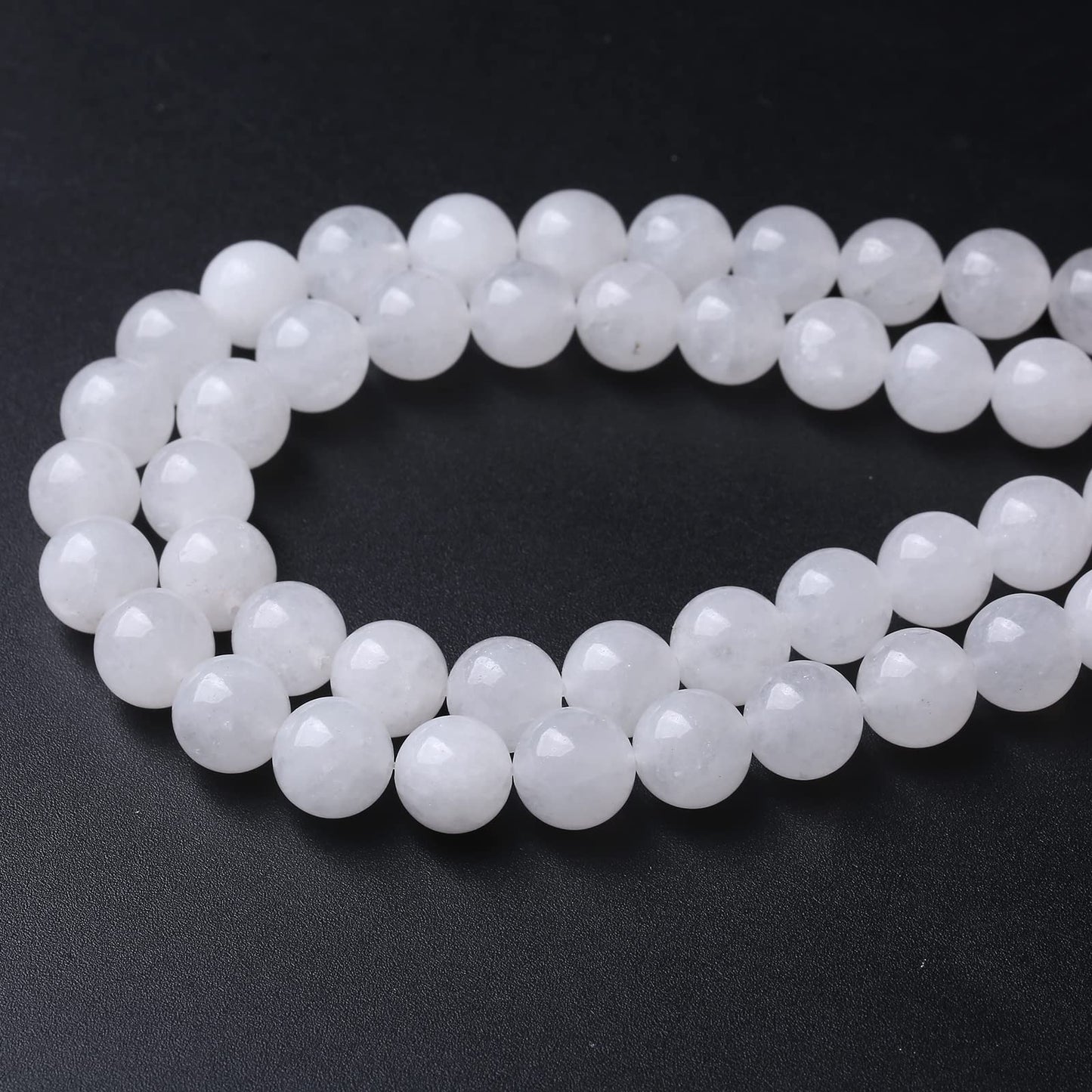 90pcs 4mm Natural White Jades Stone Beads Round Loose Spacer Beads for Jewelry Making DIY Bracelet,Energy Stone Healing Power (4mm, White Jade)