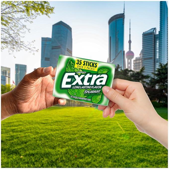 EXTRA Spearmint Sugar Free Chewing Gum, Bulk Gum Packs - 35 Sticks (Pack of 6)