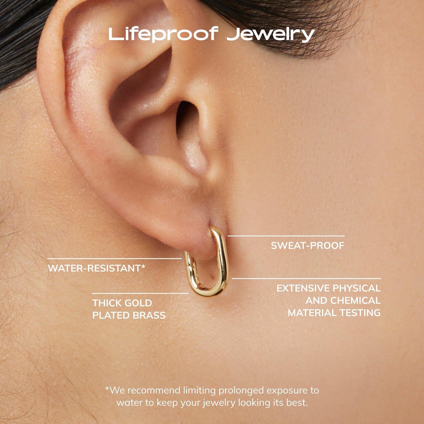 Ana Luisa Rectangle Hoop Earrings - Sterling Silver Base With 14K Gold & Silver Rhodium Plating - Chic, Dainty Mixed Metal Huggie Hoops - Hypoallergenic, Tarnish-Free, and Water-Resistant Hoops