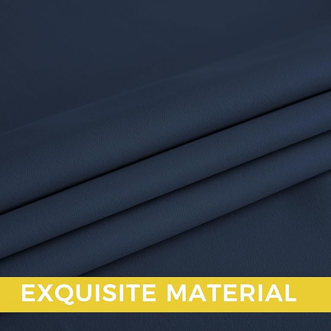 NICETOWN Room Darkening Draperies Curtains Panels, 2 Panels Navy Blue W52 x L96