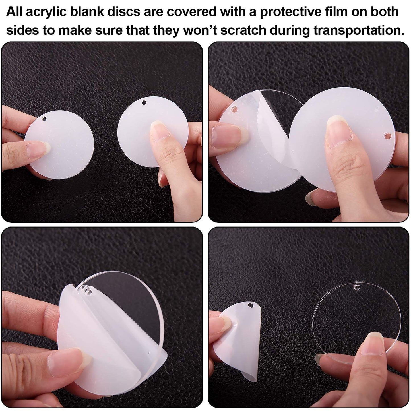 Duufin 108 Pieces Acrylic Keychain Blanks with Key Chain Rings 2 Inch Round Clear Acrylic Blanks for Keychain DIY Projects and Crafts
