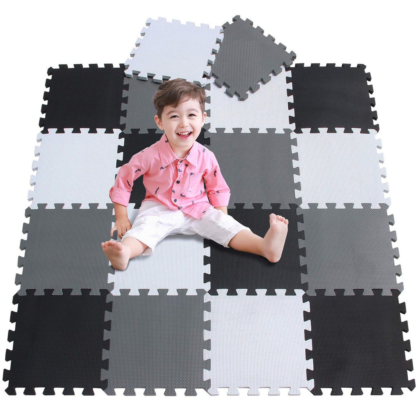 Baby Play Mat|Foam Puzzle Floor Playmat for Infants,Children Kids|Tummy Time Crawling Sit Interlocking Square Non Toxic Meiqicool 18 Piece Mat 101104112