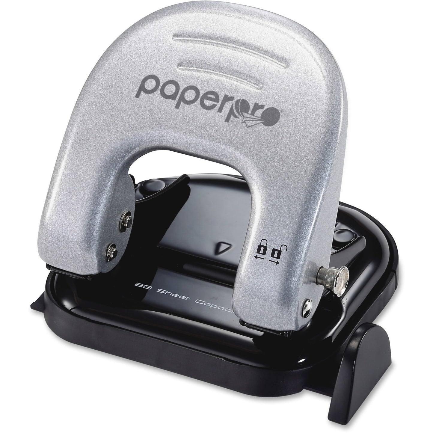 Bostitch Office EZ Squeeze Reduced Effort 2-Hole Punch, 2 Sheets, Locking Handle, Silver (231)