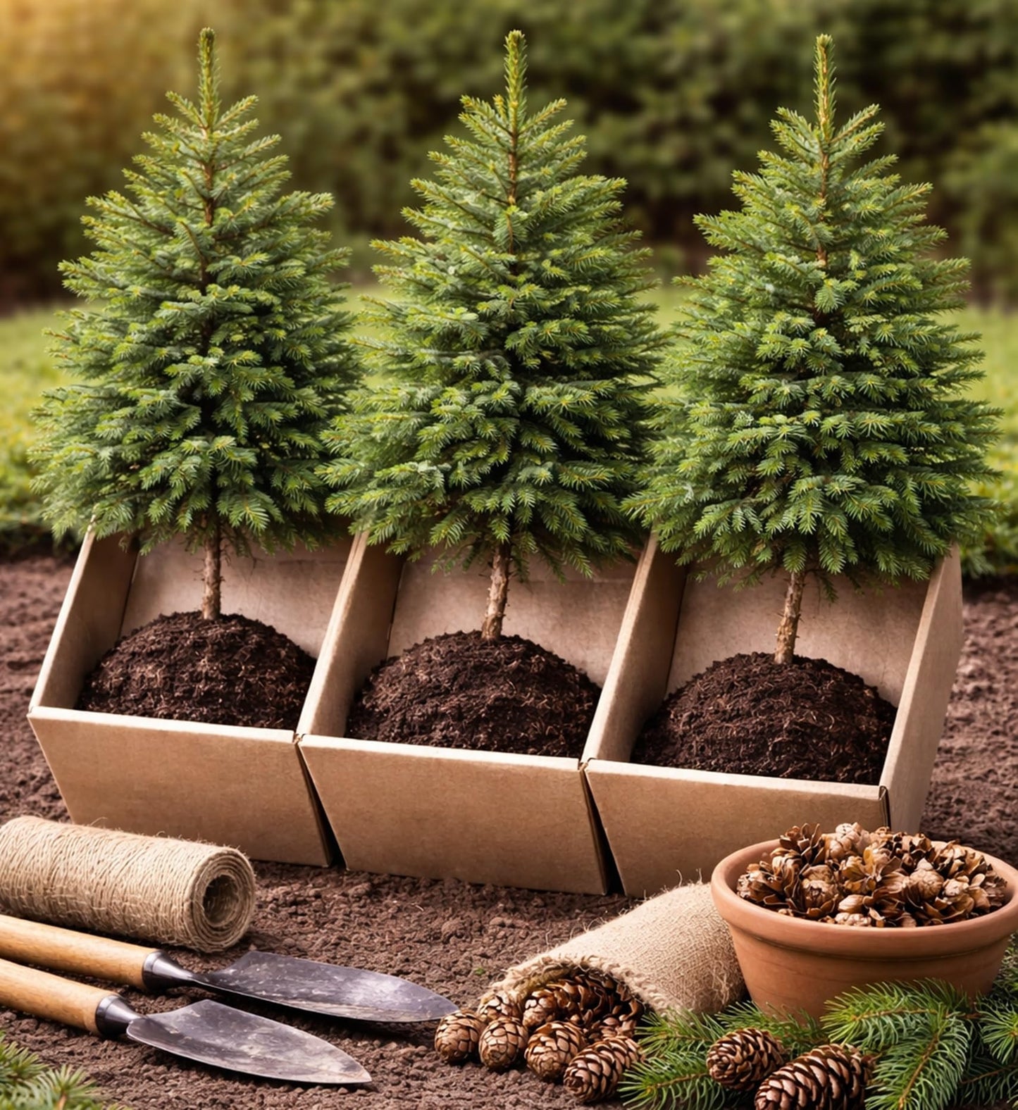 Live Norway Spruce Trees (3-Pack) – Picea Abies Evergreen Seedlings – Fast Growing Privacy & Windbreak Trees – Cold Hardy Outdoor Landscape Plants