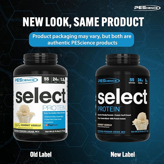PEScience Select Low Carb Protein Powder, Gourmet Vanilla, 27 Serving, Whey and Casein Blend, Keto Friendly, Gluten Free, Best Tasting, Clean Isolate for Women and Men
