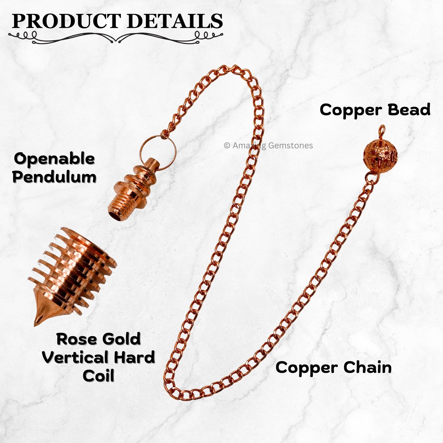 Amazing Gemstone Healing Metal Pendulums for Divination, Gold Vertical Hard Coil Steel Copper Pendulum High Energy Pendulo de Bronce Pendulos de Mesa MP15