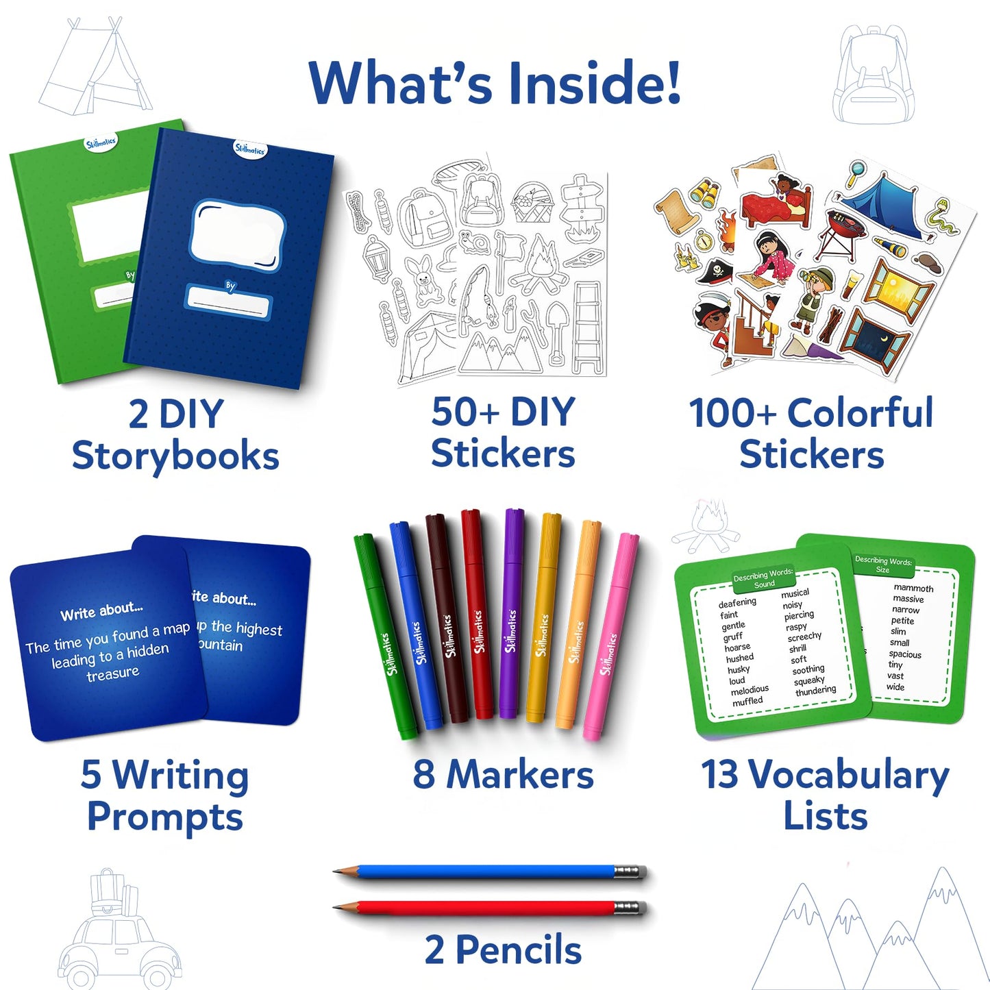 Skillmatics Storybook Art Kit - Create Adventure Stories, DIY Craft & Writing Kit with 300+ Stickers, Scrapbooking & Journal Activity, Gifts for Kids Ages 5, 6, 7, 8, 9, 10
