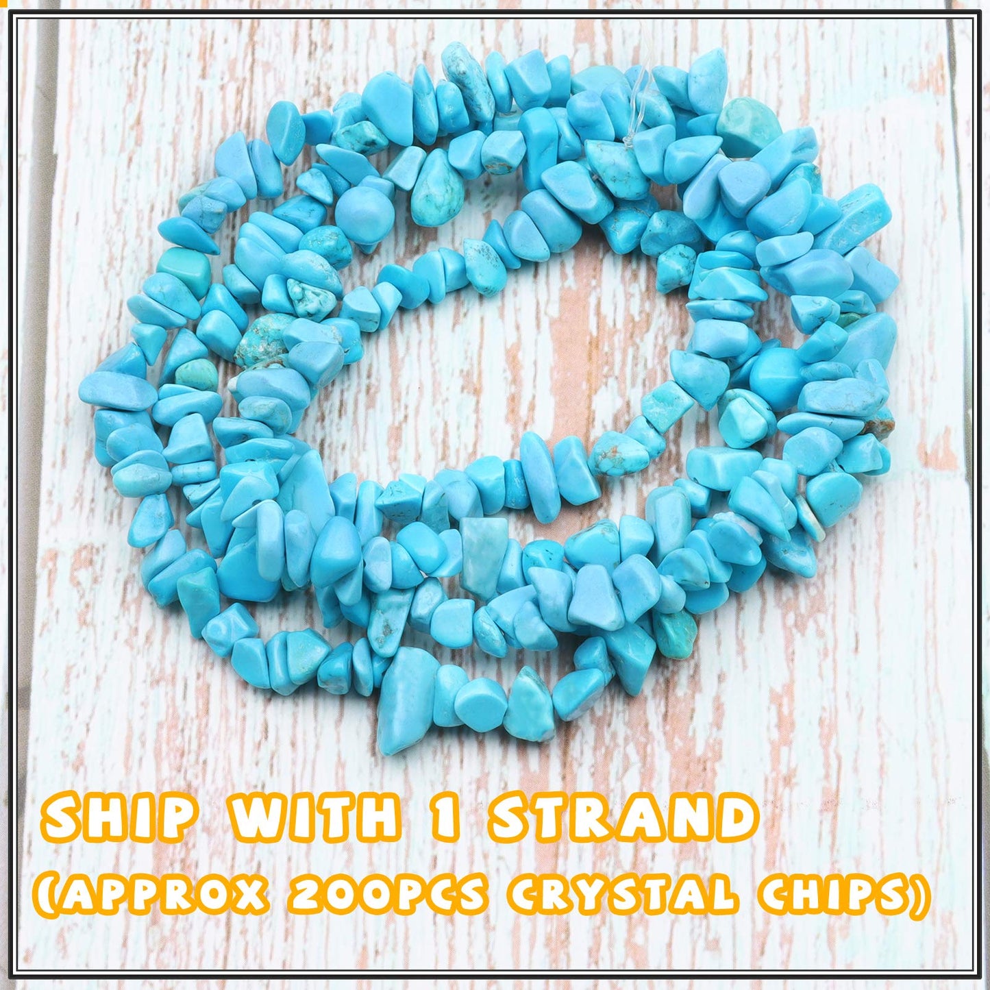 500 pcs Natural Chip Stone Beads, Dyed Blue Turquoise 5-8 mm Irregular Gemstones Healing Crystal Loose Rocks Bead Hole Drilled for Jewelry Making Bracelet