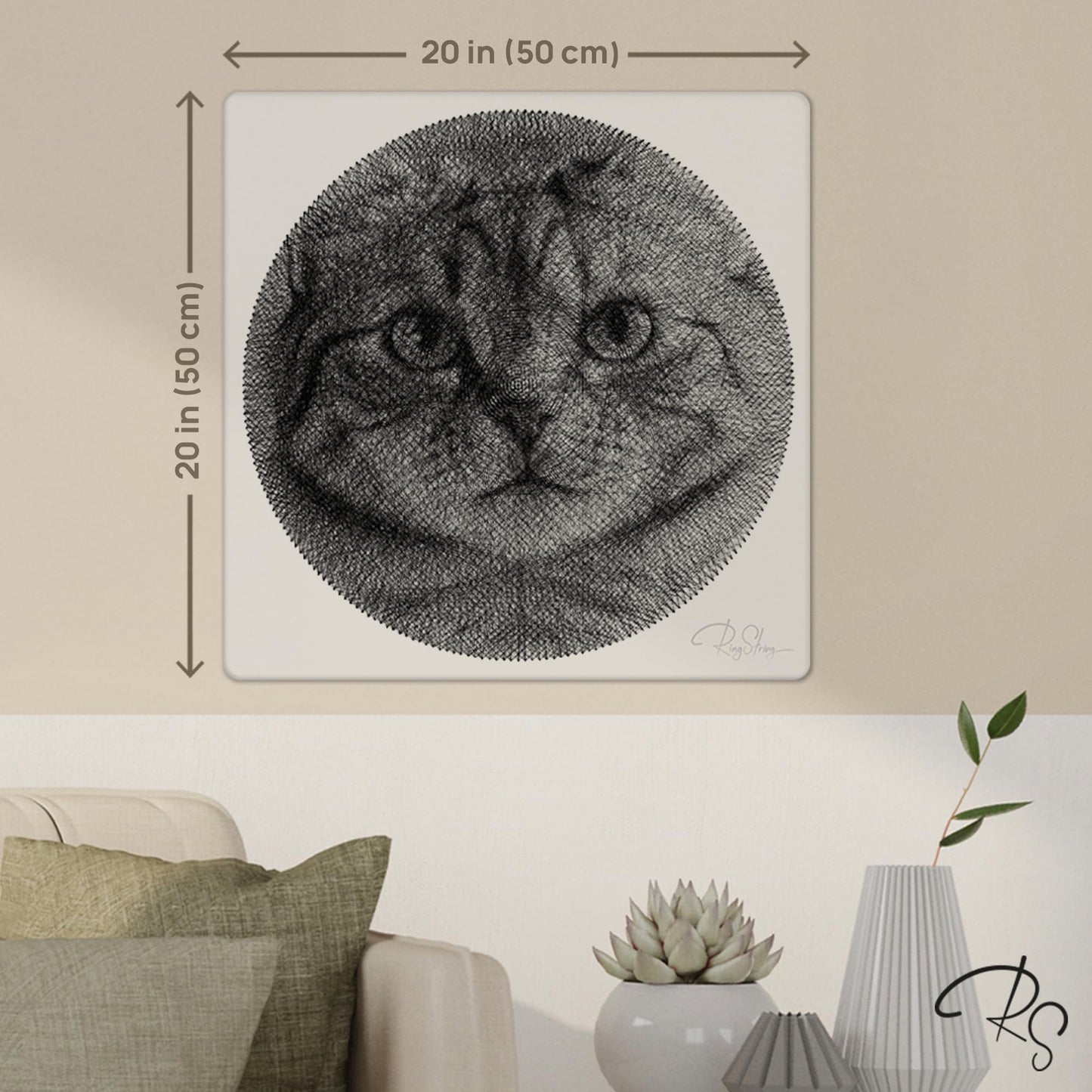 RINGSTRING Art Kit for String Art Creation from Any Photo - Custom Craft Kit for Adults - 3D DIY String Art Kit - Original Gift and Handmade Home Decor