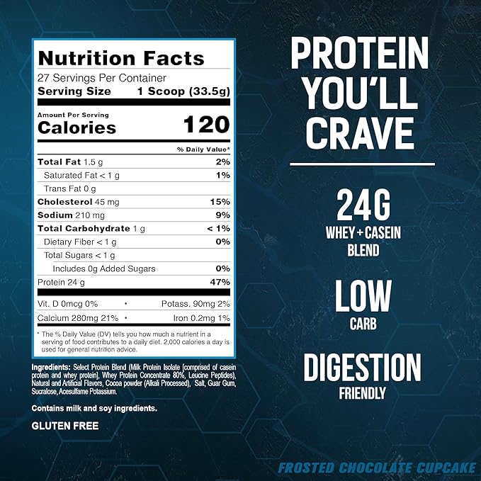 PEScience Select Low Carb Protein Powder, Chocolate Cupcake, 27 Serving, Whey and Casein Blend, Keto Friendly, Gluten Free, Best Tasting, Clean Isolate for Women and Men