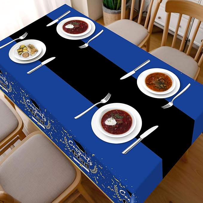 Class of 2026 Blue & Gold Graduation Tablecloths, 2 Pack