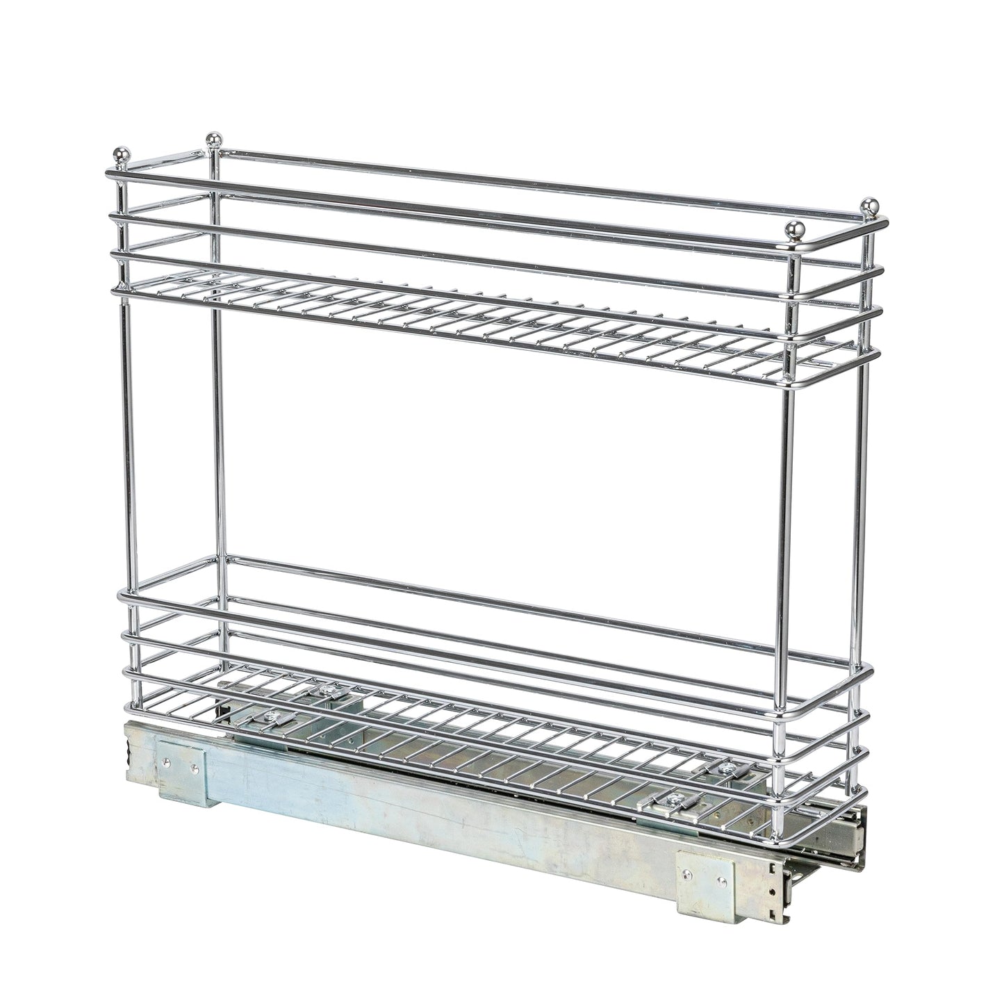 Household Essentials Chrome 2-Tier Sliding Cabinet Organizer, 5"