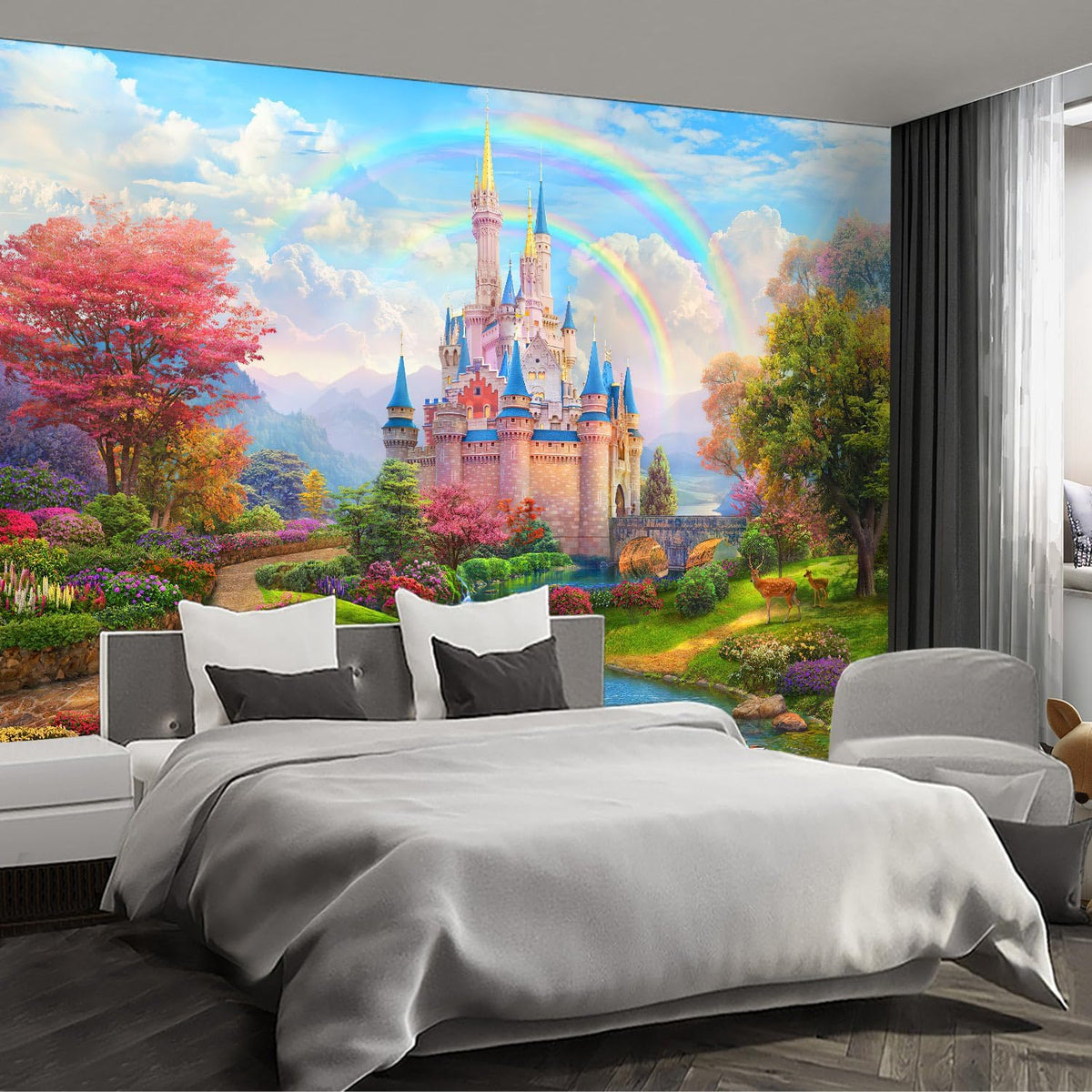 Castle Wall murals Peel and Stick Wallpaper for Bedroom Nursery Room - 58"x86"