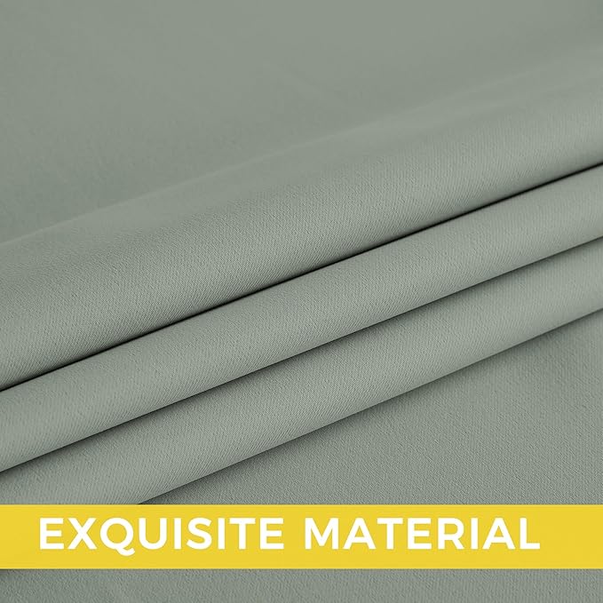NICETOWN Room Darkening Draperies Curtains Panels, 2 Panels Sage Green W52 x L84