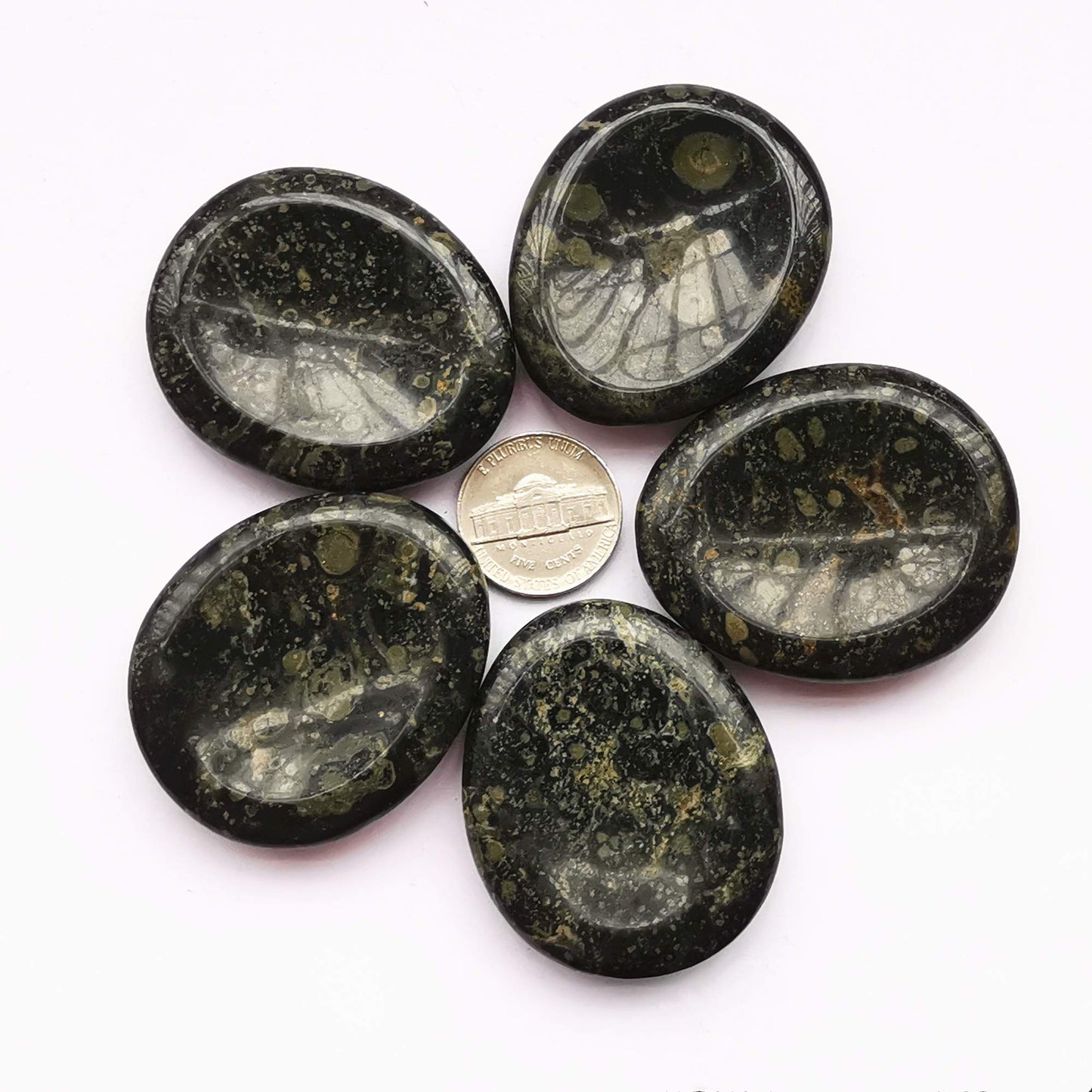 Bacatgem Natural Kambaba Jasper Water Drop Chakra Thumb Worry Stone,Stress Relax Healing Reiki Crystal Pocket Palm Stones