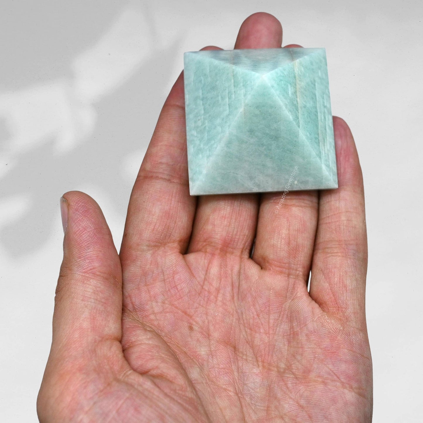 Amazing Gemstone Amazonite Pyramid Crystal Healing Stones - 2" Great Pyramid Figurine of Natural Stone Pyramid for Meditation, Reiki, Chakra Balancing and Crystal Pyramids Grid